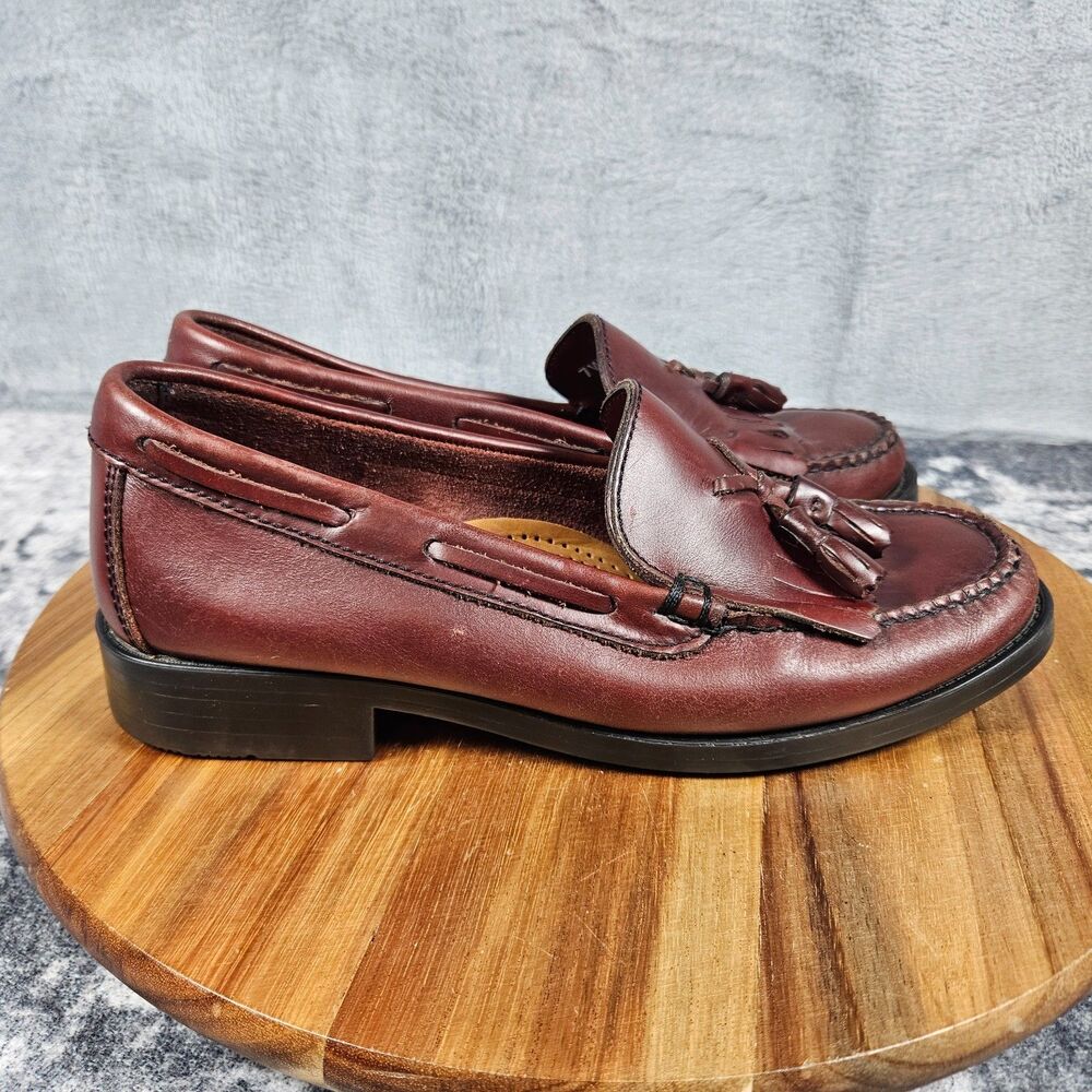 GH Bass Weejuns Marietta II Shoes Womens 7W Brown Leather Tassel Loafers Slip On